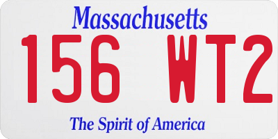 MA license plate 156WT2