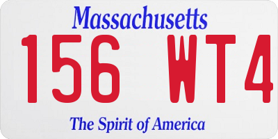 MA license plate 156WT4