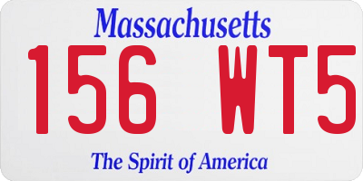 MA license plate 156WT5