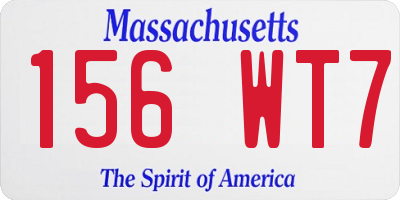 MA license plate 156WT7