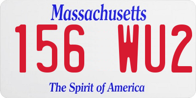 MA license plate 156WU2