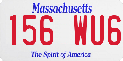 MA license plate 156WU6