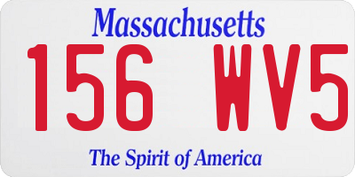MA license plate 156WV5
