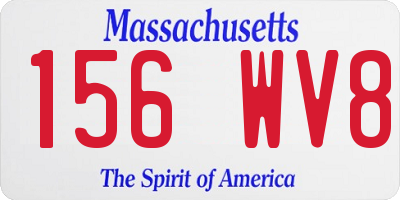 MA license plate 156WV8