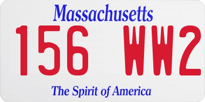 MA license plate 156WW2