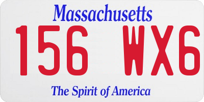 MA license plate 156WX6