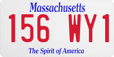 MA license plate 156WY1