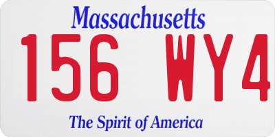 MA license plate 156WY4