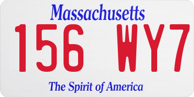 MA license plate 156WY7