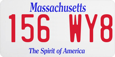 MA license plate 156WY8