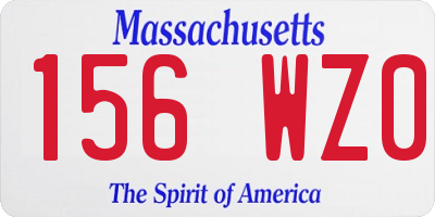 MA license plate 156WZ0