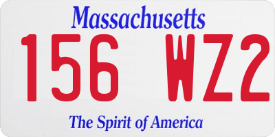MA license plate 156WZ2