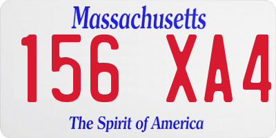 MA license plate 156XA4