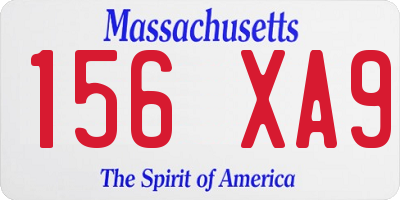 MA license plate 156XA9