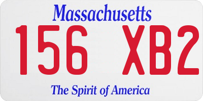 MA license plate 156XB2
