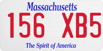MA license plate 156XB5