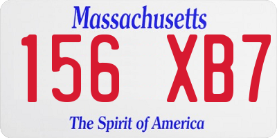 MA license plate 156XB7