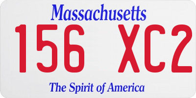 MA license plate 156XC2