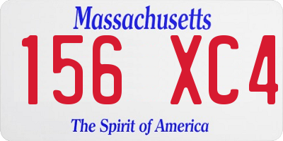 MA license plate 156XC4