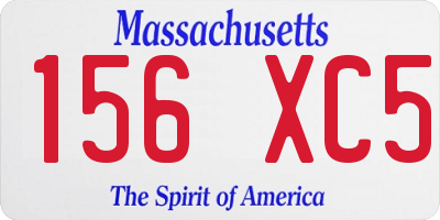 MA license plate 156XC5