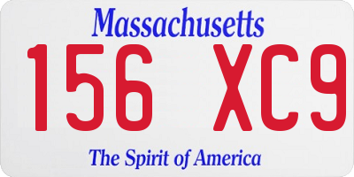MA license plate 156XC9