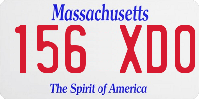 MA license plate 156XD0