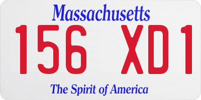 MA license plate 156XD1