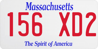 MA license plate 156XD2