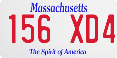 MA license plate 156XD4