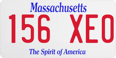 MA license plate 156XE0