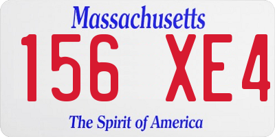 MA license plate 156XE4
