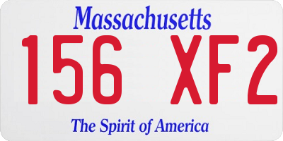 MA license plate 156XF2