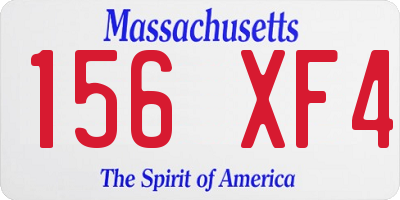 MA license plate 156XF4