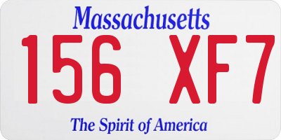 MA license plate 156XF7