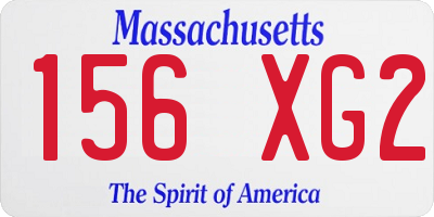 MA license plate 156XG2