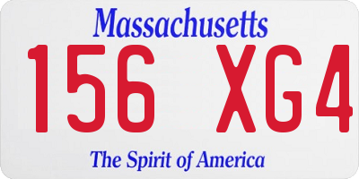 MA license plate 156XG4