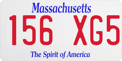 MA license plate 156XG5