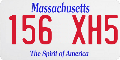 MA license plate 156XH5
