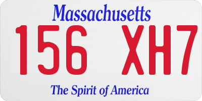 MA license plate 156XH7