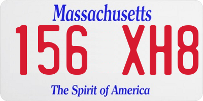 MA license plate 156XH8