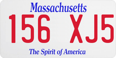 MA license plate 156XJ5