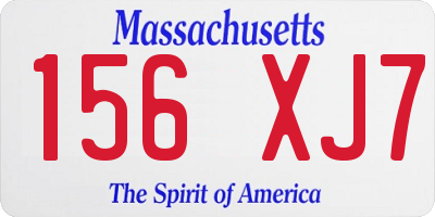 MA license plate 156XJ7