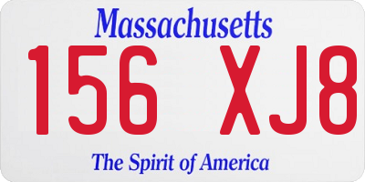 MA license plate 156XJ8