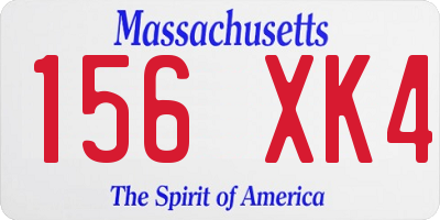 MA license plate 156XK4