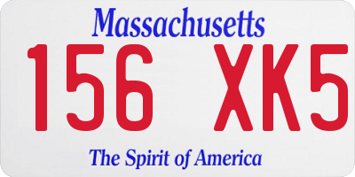 MA license plate 156XK5