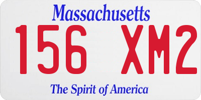 MA license plate 156XM2
