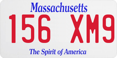 MA license plate 156XM9