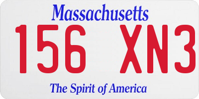 MA license plate 156XN3