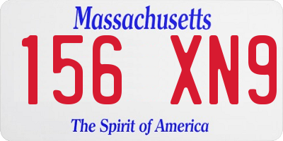 MA license plate 156XN9