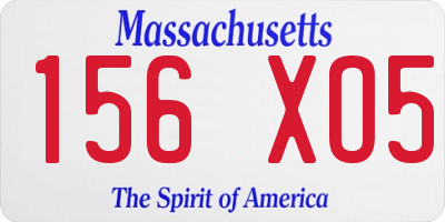 MA license plate 156XO5